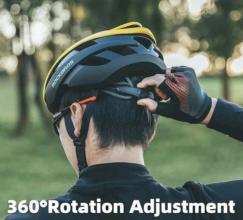 Ultralight Bicycle Helmet Magnetic Snap Closure 58–61cm Yellow