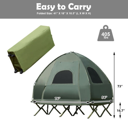 5-in-1 2-Person Foldable Outdoor Camping Tent Cot with Air Mattress and Sleeping Bag