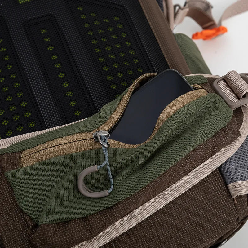 Lightweight 35L Hiking Backpack Breathable Camping Green