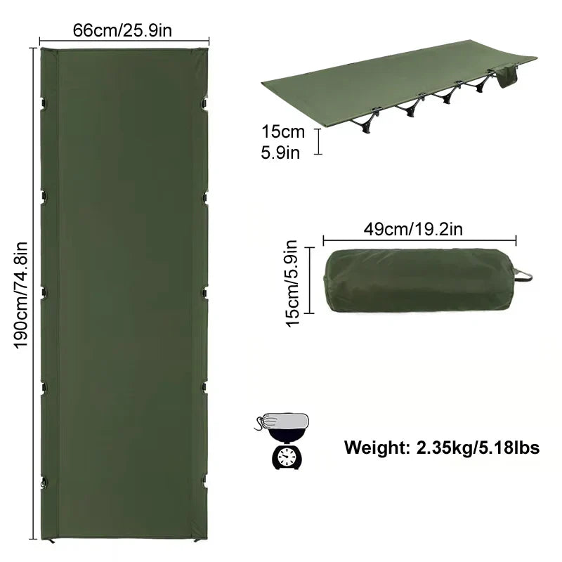 Portable Camping Cot Compact Folding Bed Green